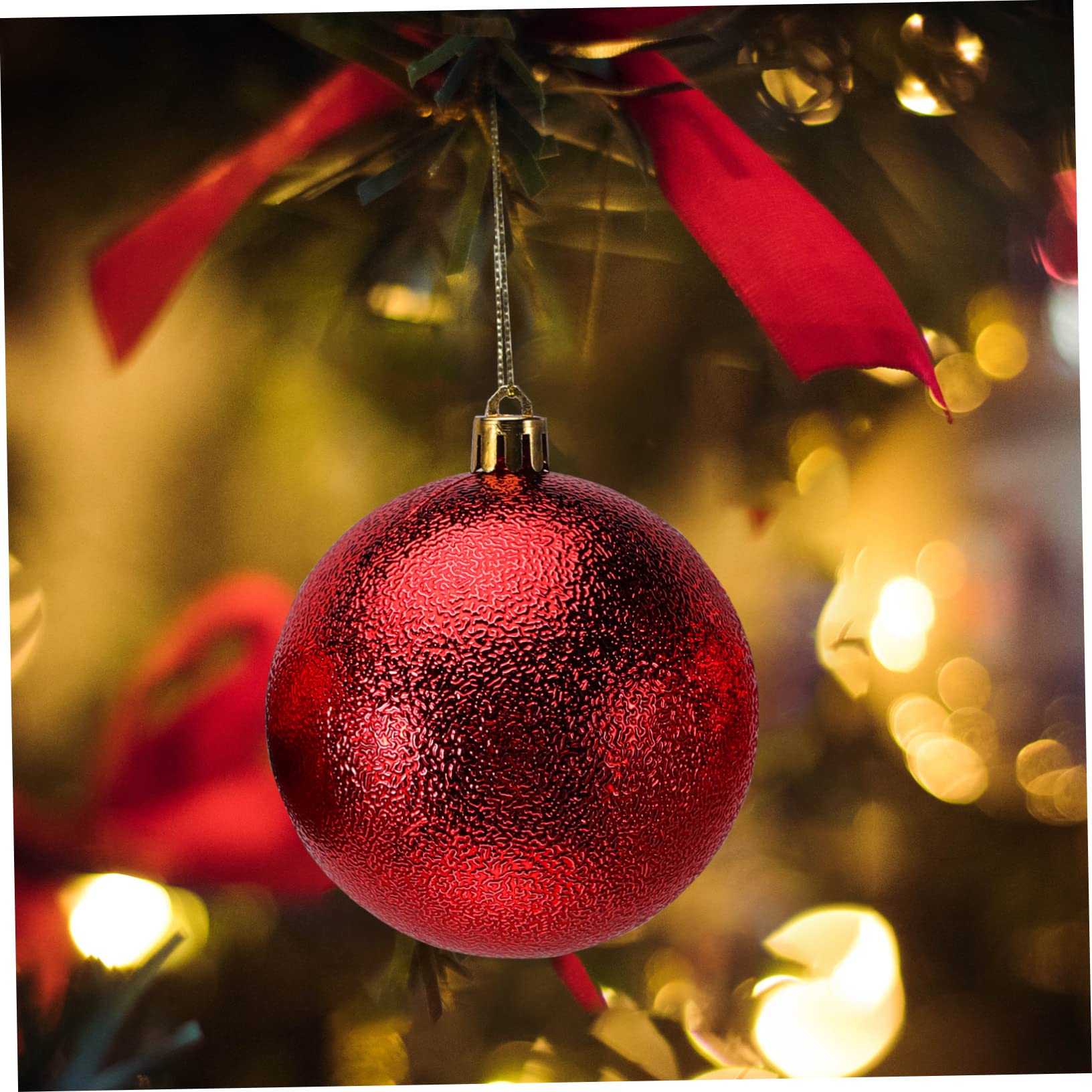 PRETYZOOM STK Weihnachtskugeln Hängende Baumkugel Christbaumschmuck Weihnachtsbaumkugeln Weihnachtsbaum Hängende Kugeln Weihnachtsdekoration Zum Aufhängen Deckendekorationen Rot Plastik
