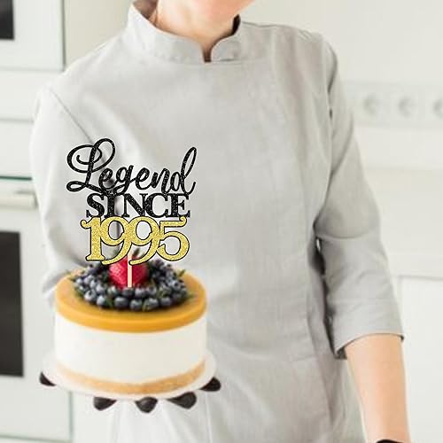 Miniatura 4 de Rsstarxi 1 paquete de decoración para tartas Legend Since 1994 con purpurina negra dorada de treinta saludos a 30 cumpleaños, para hombres y