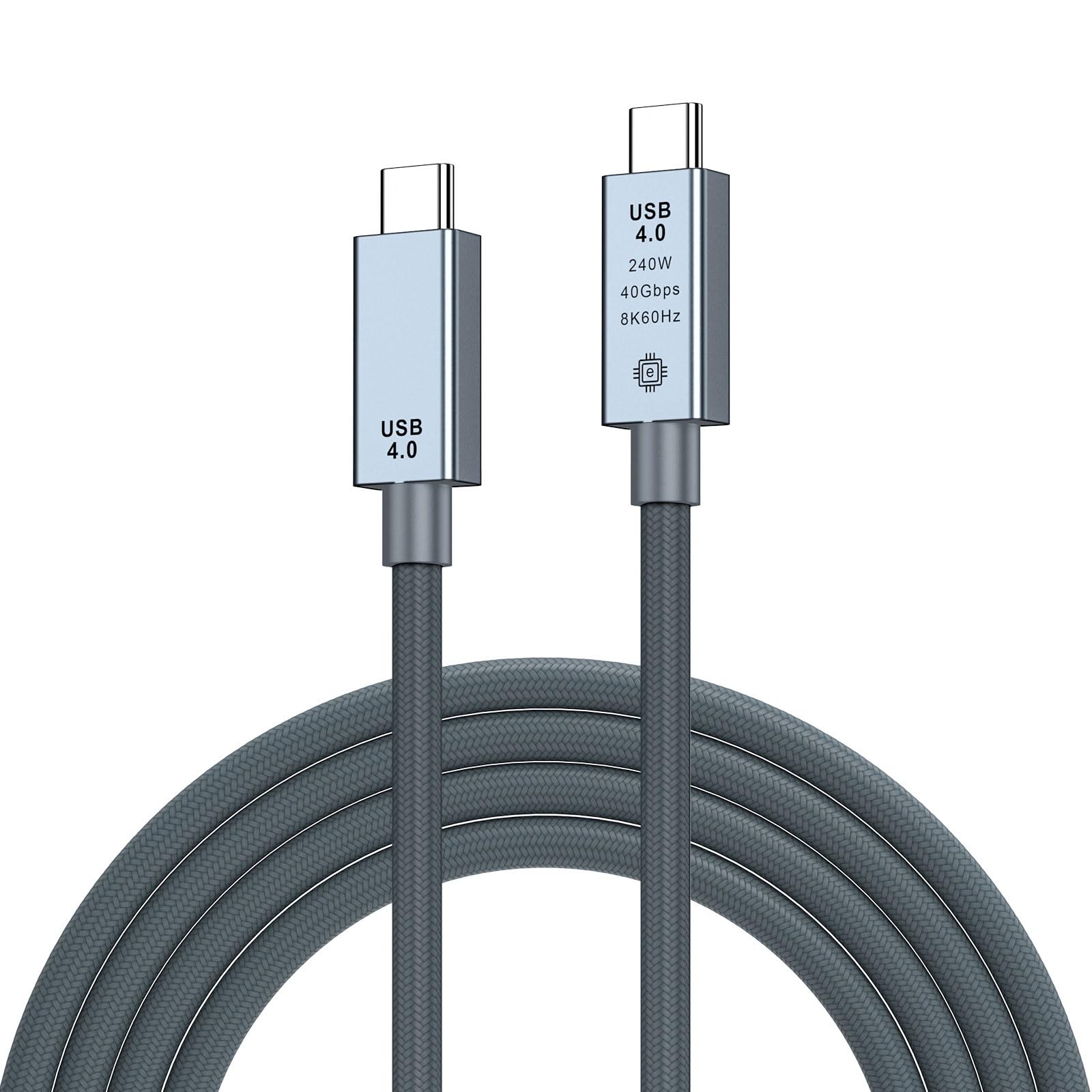 Cable de datos USB 4.0 de 240 W 5 A de carga rápida USB C a USB C, cable ThunderRate 4 8K a 60 Hz, cable USB C de 40 Gbps