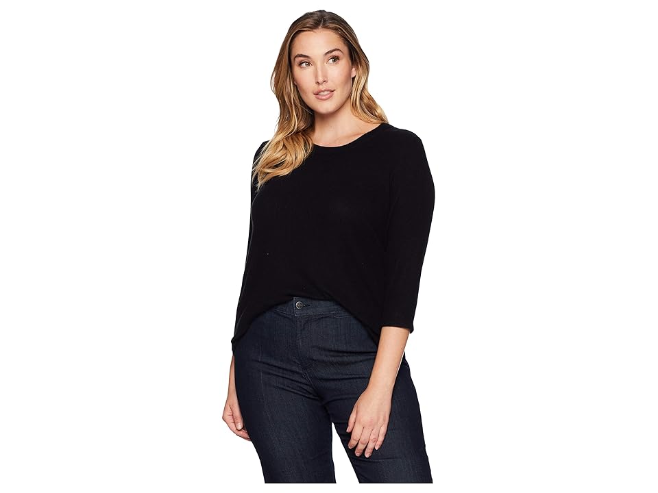 

Karen Kane Plus Plus Size 3/4 Sleeve Top (Black) Women's Clothing