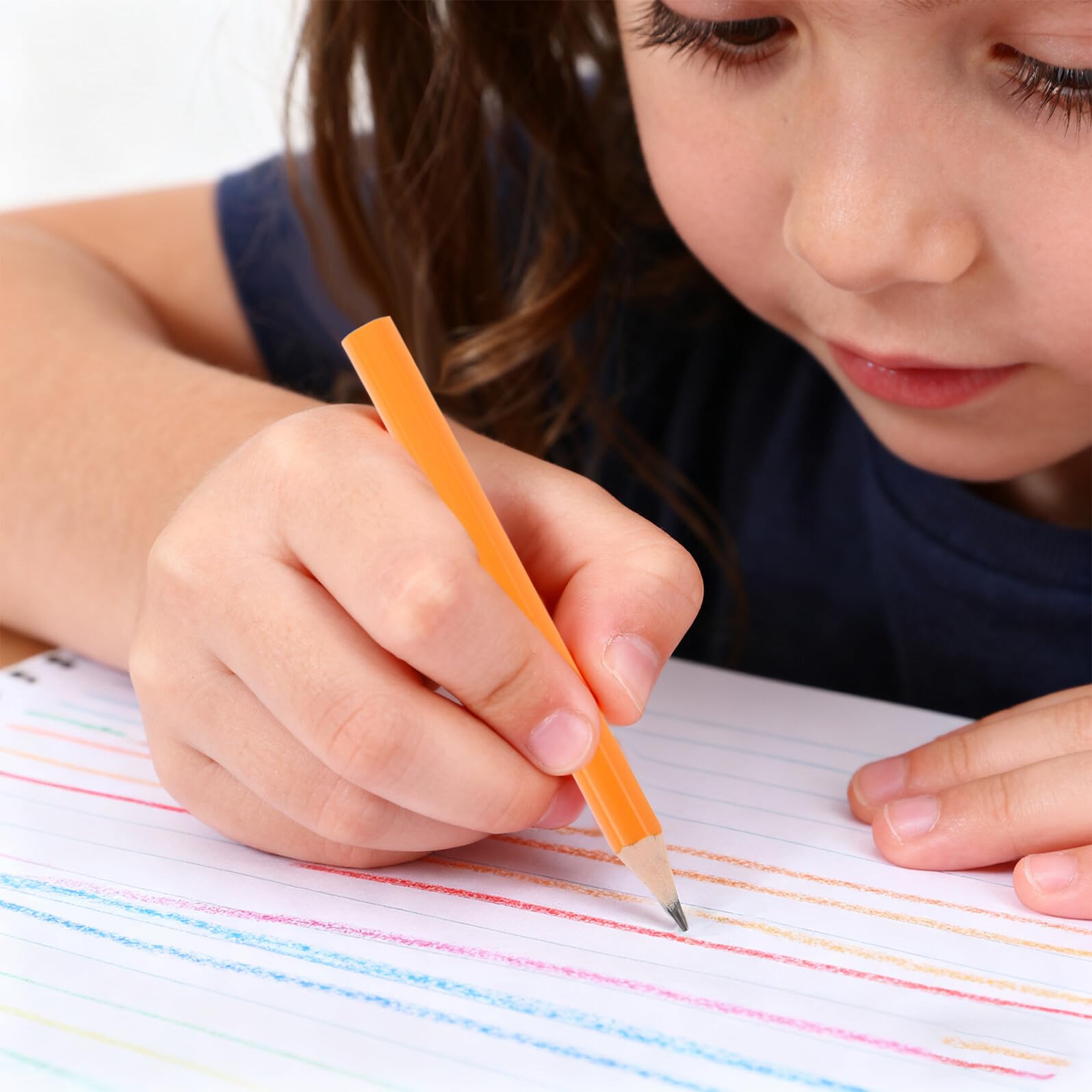 Veemoon Mini-crayons Ronds Jaunes pour Garçon et Filles 200 Pièces Crayons D'écriture Courts en Bois pour Apprentissage Scolaire, Papeterie Éducative pour Débutants, Usage Maison et École