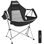 KingCamp Hammock Camping Chair, Swinging Portable Folding Camp Chairs for Adults 400lbs Heavy Duty Foldable Oversized Rocker with Aluminum Alloy Frame Cup Holder Pillow for Outdoor Beach Patio Sport