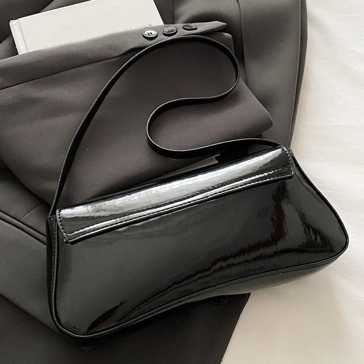 Small Shoulder Bag for Women Leather Underarm Hobo Bag Classic Handbag Retro Clutch Bags - Image 5