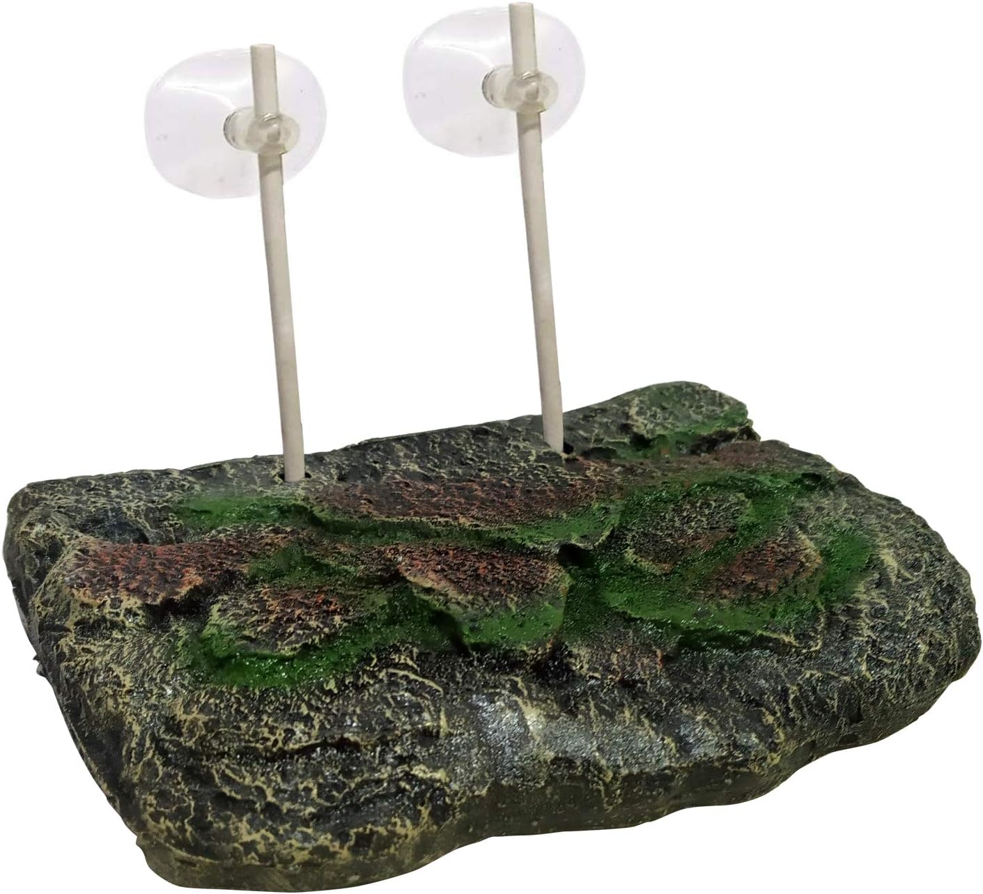 Jainsons Pet Products Floating Rock Turtle Island | Reptile Turtle Tank Topper & Basking Hanging Platform | Small 7"x5"x1" Aquarium Accessory for Turtles & Reptiles