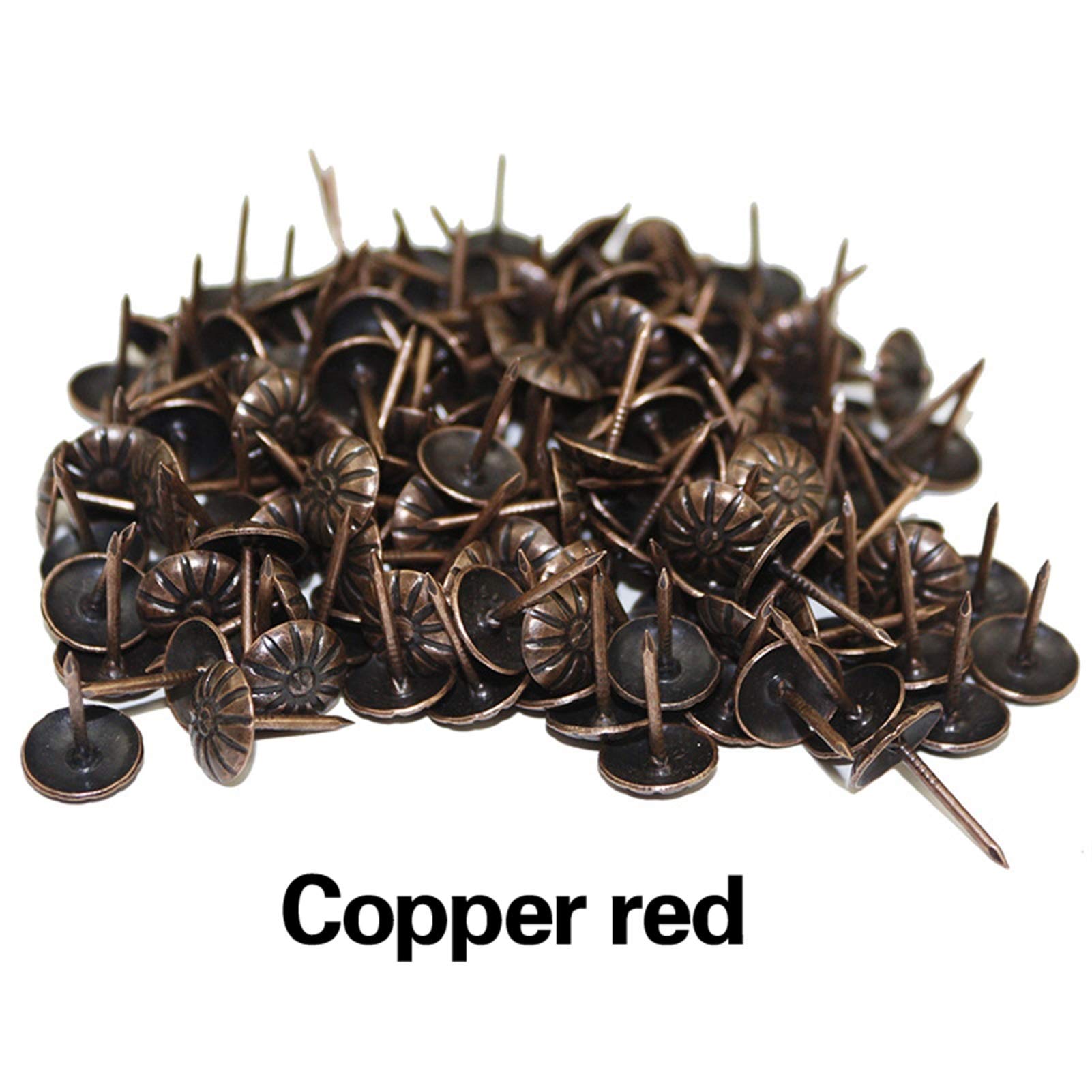 Gwoździe tapicerskie do mebli, 50 sztuk Retro Akcesoria sprzętowe Mosiądz Brąz Tapicerka Tacks Box Sofa Dekoracyjne Tack szpilka Pushnail Drzwi Gwóźdź Bąbelkowy Zwykły