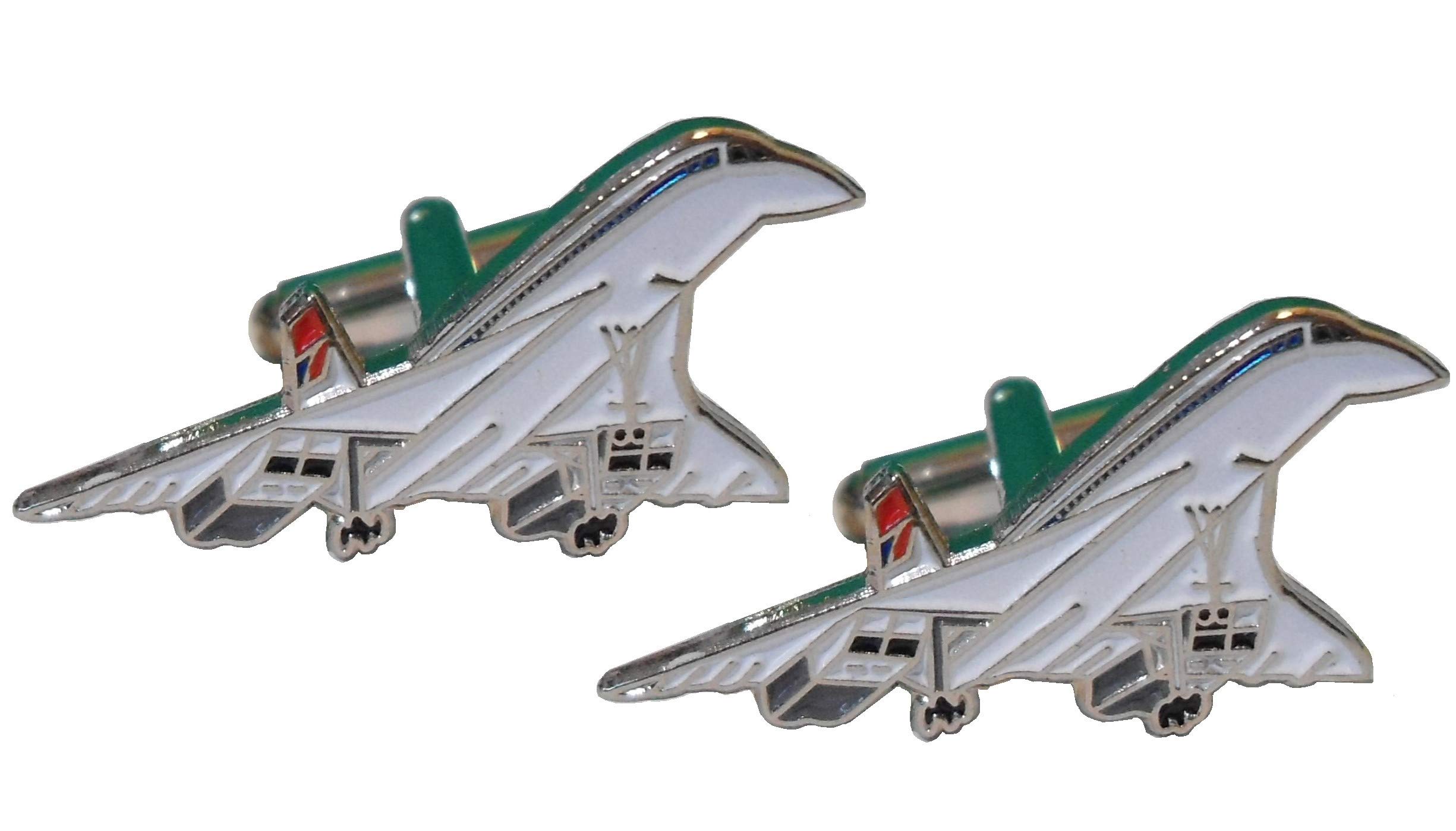 B4B Concorde Supersonic Jet Airliner Aircraft Jet Pilot Metal Aircraft Cufflinks