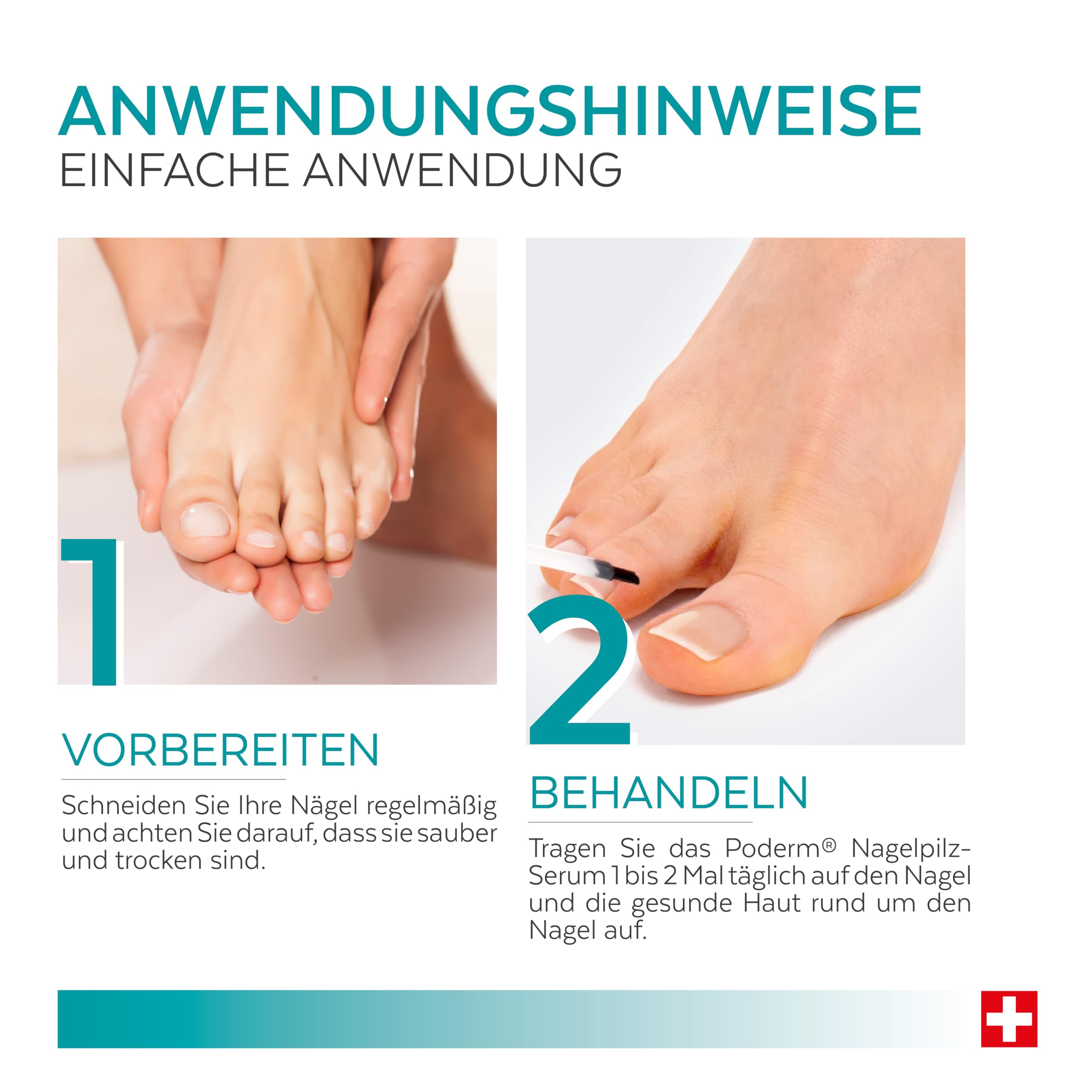 PODERM - NAGELPILZ-BEHANDLUNG | Revitalisierender | Professionelle Fuß/Handpflege | Einfach/Schnell | Made in Switzerland