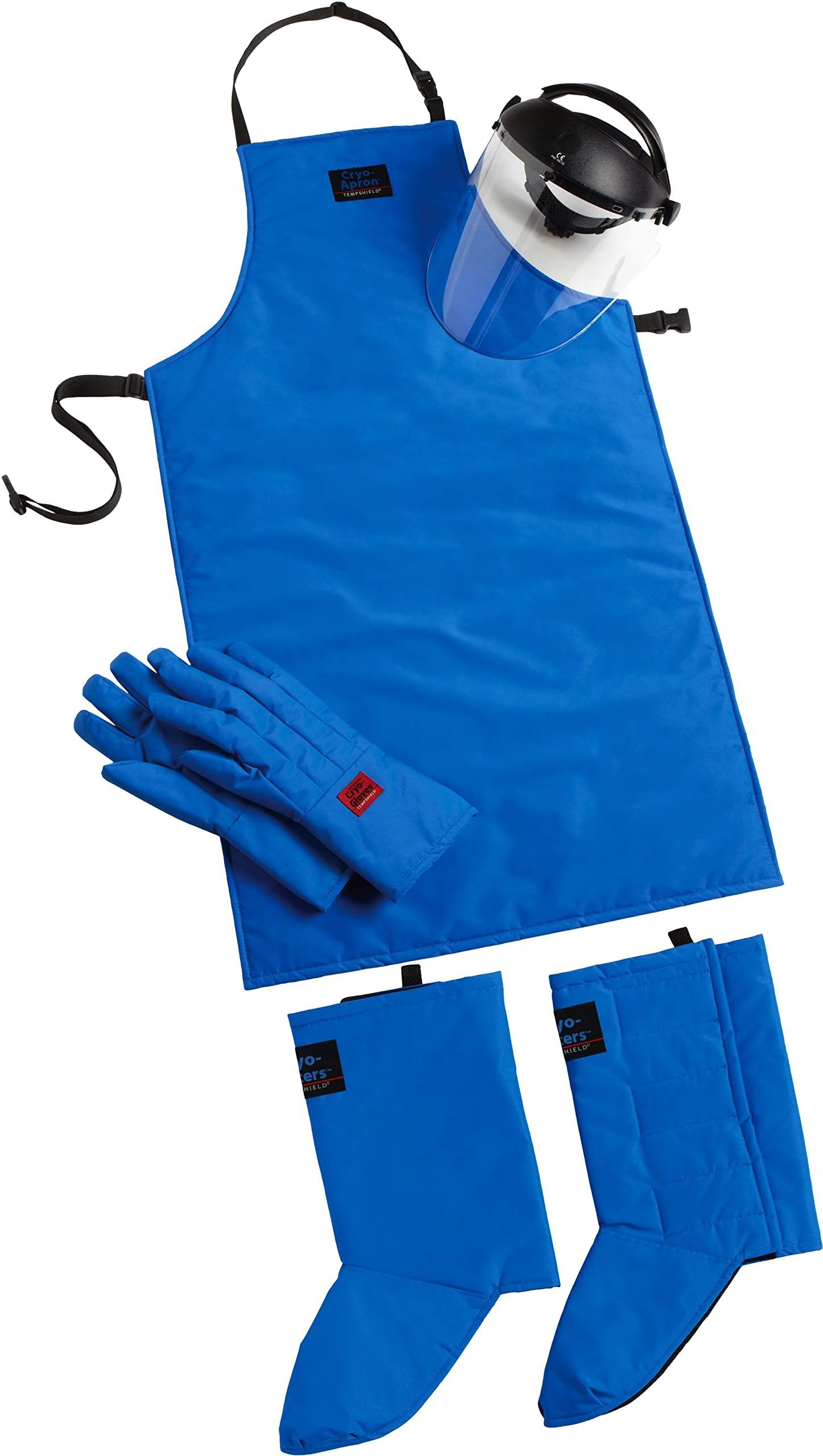 Cryo-Protection Safety Kit Plus: Waterproof Mid-Arm Cryo-Gloves, 42" Cryo-Apron, Cryo-Gaiters, Cryo-Protection Face Shield (Extra Large)