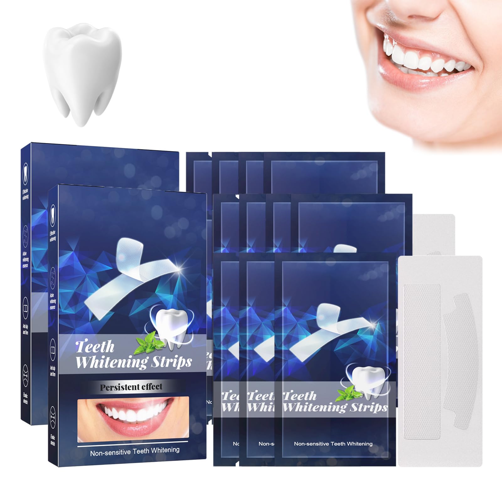 Dymeist14 Pcs Teeth Whitening Strips,Whitening Strips, Whitening Strips for Teeth Sensitive, Easy to Apply & Fast Results,Helps Remove Coffee,Tea Stain,Wine Stain