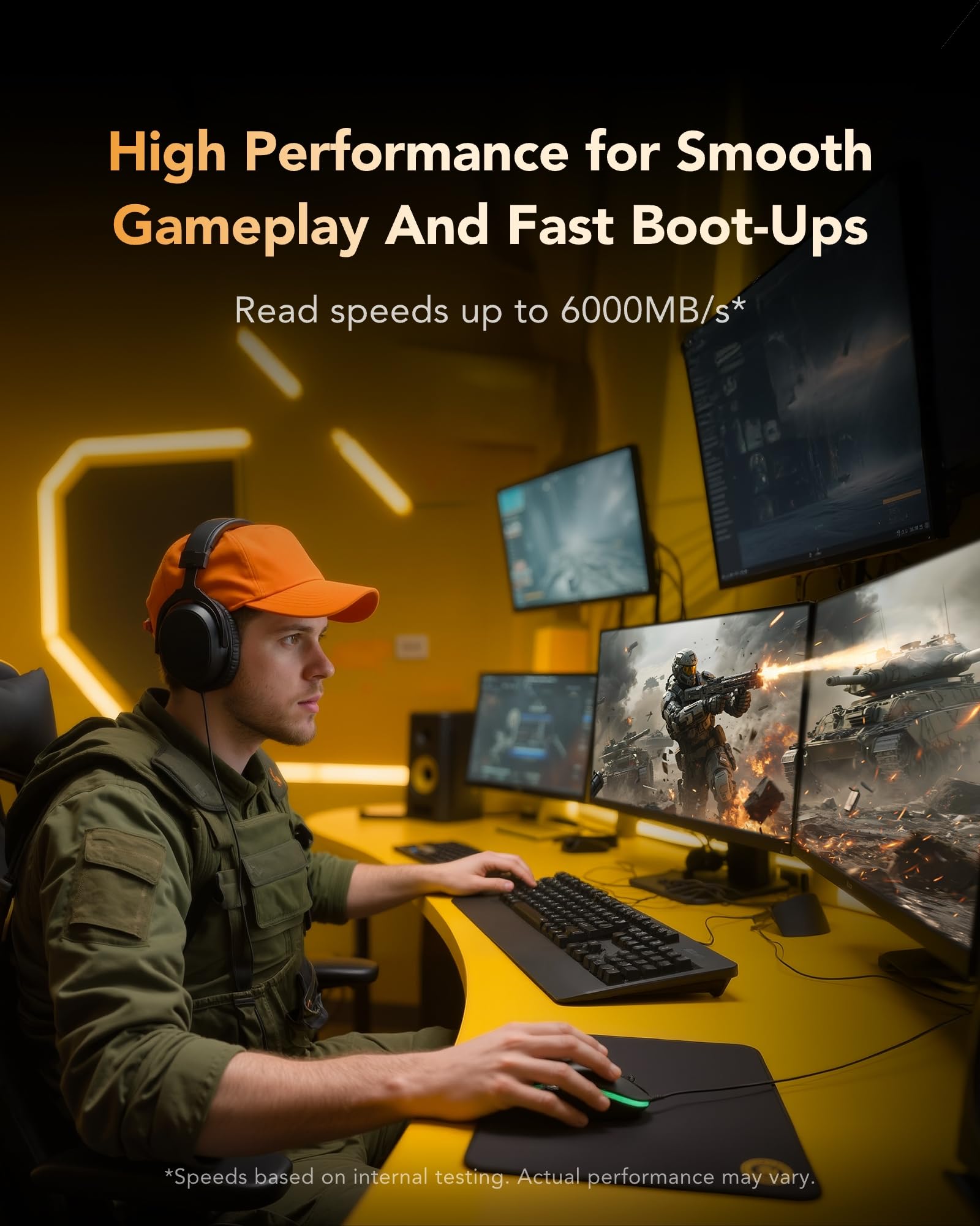 Lexar Thor Pro SSD 1 to, M.2 2280 PCIe Gen4 NVMe, jusqu'à 6000 Mo/s, Disque SSD Interne Hautes Performances, Compatible avec PS5, Ordinateurs Portables et de Bureau, pour Joueurs et Créateurs