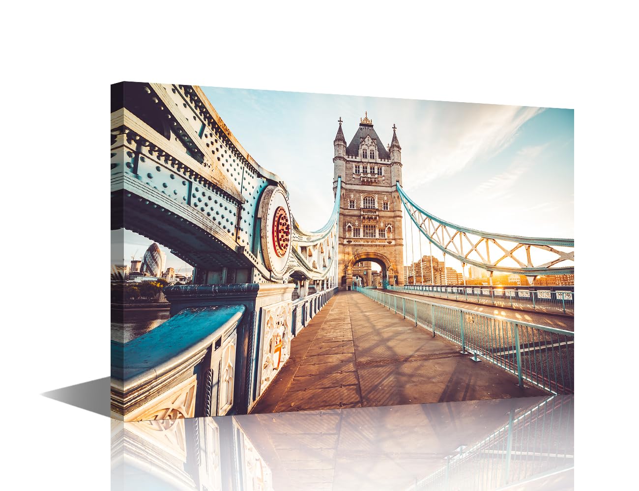 London, England Wall Decorations for Living Room Tower Bridge in London Wall Art 1 Piece River Thames Posters and Prints Home Decorations for Living Room Framed Ready to Hang (12''Wx 18''H)
