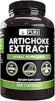 Vista 1 de Pure Original Ingredients Extracto de alcachofa (365 cápsulas) sin magnesio o rellenos de arroz, siempre puro, verificado en laboratorio