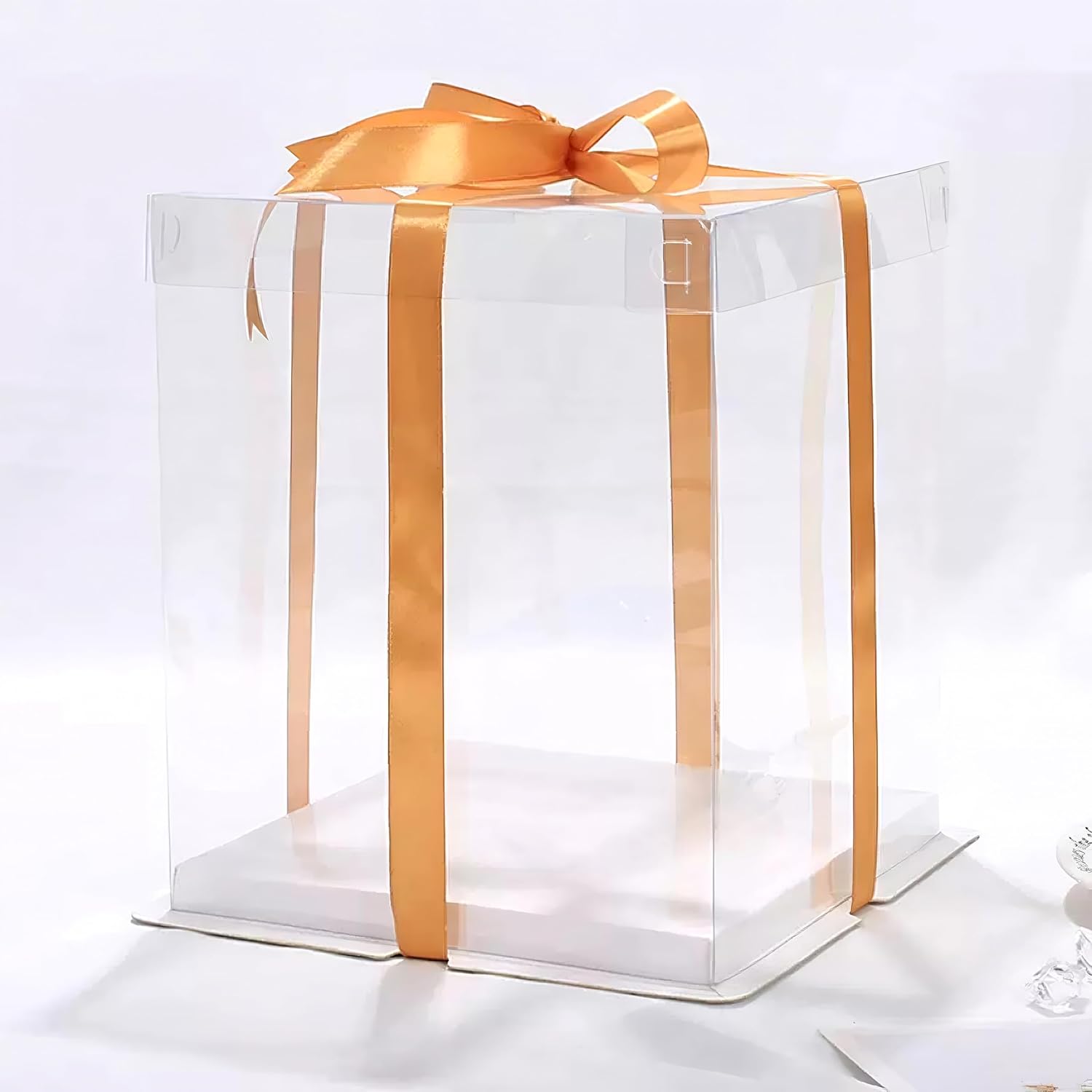 5-Pack 14-Inch Extra Large Square Cake Box (14x14x12 inch) | Statement Gift Box with Ribbon Make a Grand Impression for Weddings, Large Parties, and Corporate Events – Premium Oversized Container