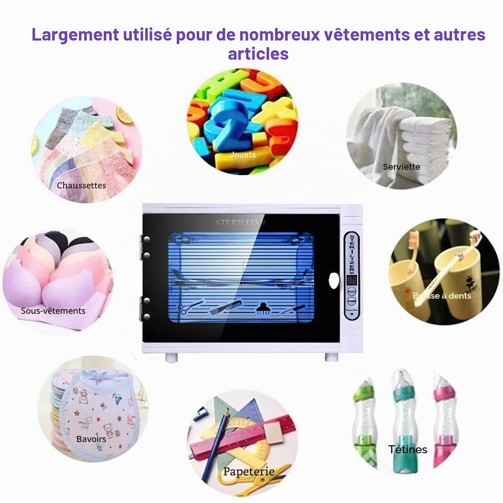 Stérilisateur UV, armoire de désinfection UV, boîte de désinfectant avec minuterie, plateau de stérilisation à 2 niveaux, grande capacité de 8 l, pour manucure, salon, dentisterie