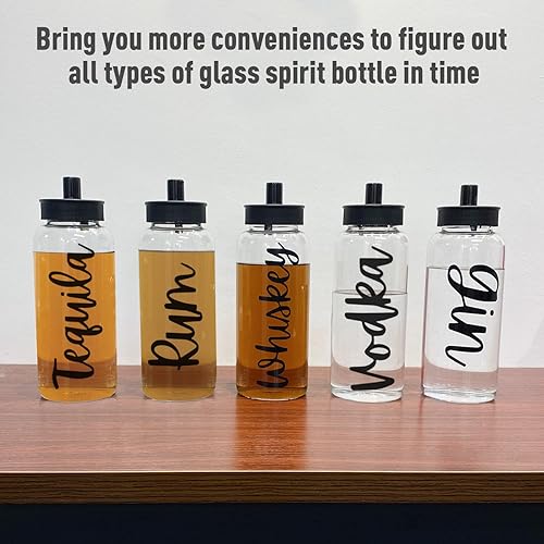 Miniatura 3 de 3 juegos de etiquetas adhesivas de vinilo negro para máquina de cóctel Bartesian botella de alcohol de vidrio
