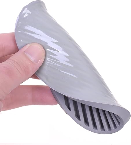 Miniatura 2 de Cosmos Paquete de 3 bandejas de jabón de silicona con forma ovalada de color gris