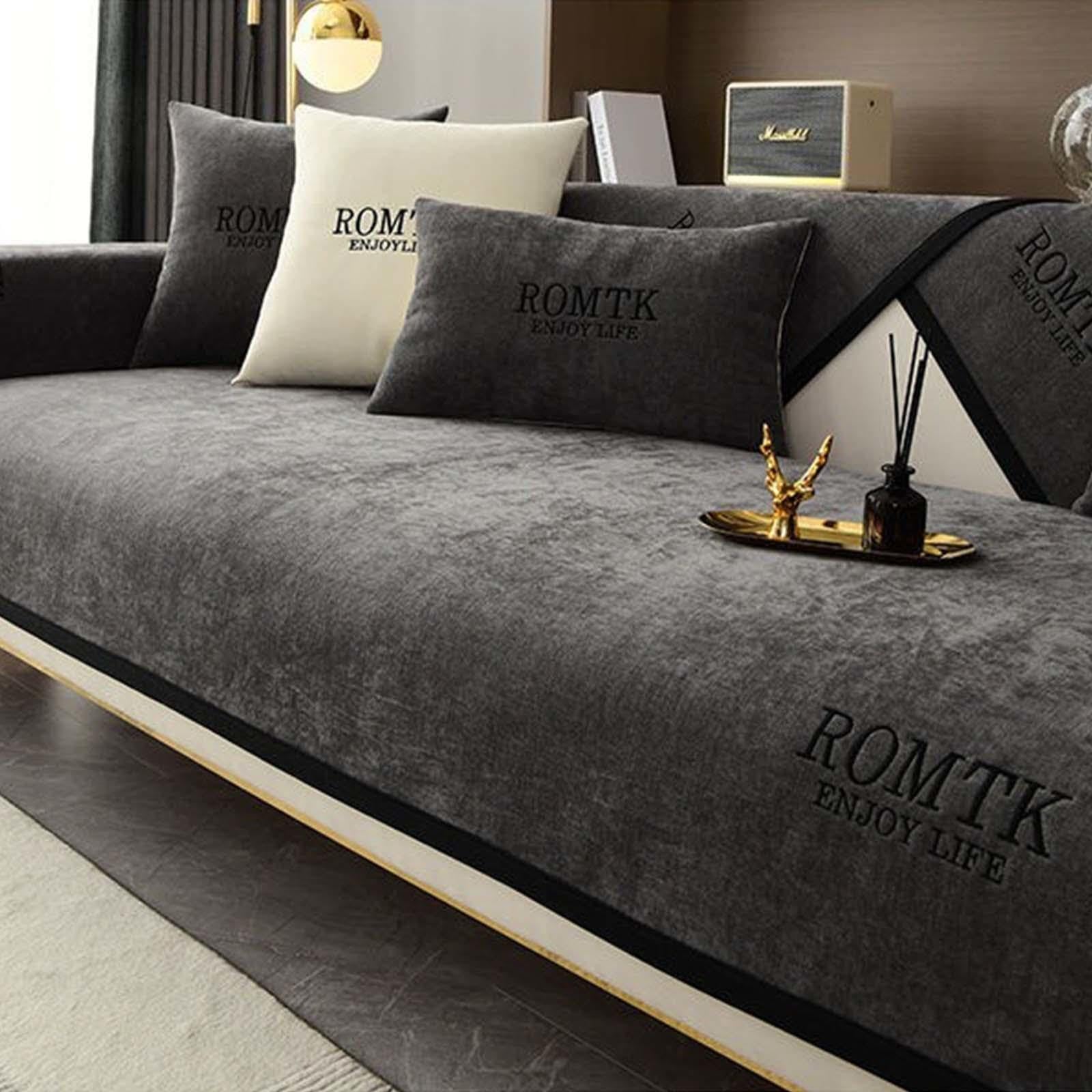 MTHGH Sofabezug Sofaschoner L Form u Form Ecksofa Anti-rutsch Couchschoner Couch Katze Hund Decke Überzug Sofaschutz Sofahusse Wasserdicht,darkgray-70x150cm