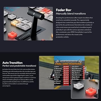 Blackmagic Design ATEM Micro Live Stream Switcher Panel with Intuitive Layout, Efficient Control, 50 Tri-Color LED Backlit Buttons and Transition Slider