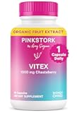 Pink Stork Organic Vitex – 1000 mg Chaste Tree Berry – Plant-Based Support for Perimenopause & Hormonal Harmony – Helps Maintain Cycle Regularity & Hormone Balance – 60 Vegan Capsules