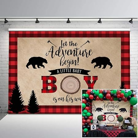 Amazon Com Mocsicka Lumberjack Baby Shower Backdrop Boy Baby Shower Shower Photo Background 7x5ft Red Plaid Bear Adventure Begins Backkdrops For Baby Shower Decorations Electronics Amazon Com Mocsicka Lumberjack Baby Shower Backdrop Boy Baby Shower Shower Photo Background 7x5ft Red Plaid Bear Adventure Begins Backkdrops For Baby Shower Decorations Electronics