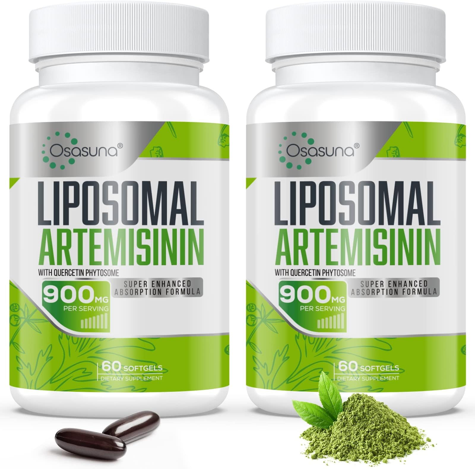900 mg Liposomal Artemisinin for Maximum Absorption, Sweet Wormwood Extract(Artemisia Annua) with Quercetin Phytosome 200 mg, 120 Softgels