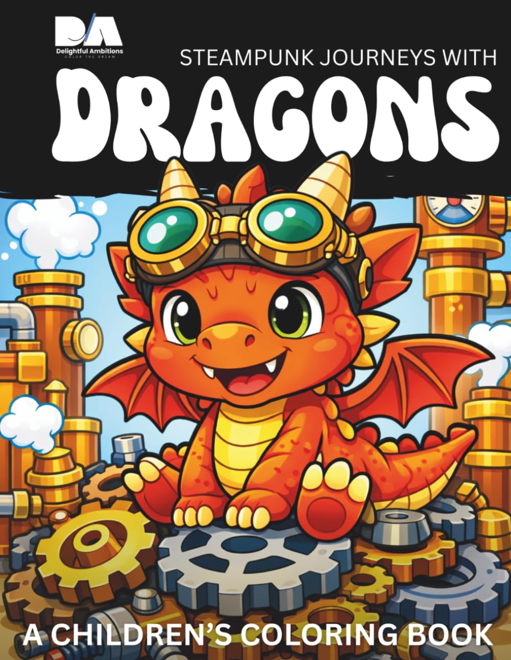 Steampunk Journeys with Dragons: A Children's Coloring Book (Fanciful Figures Coloring Books)