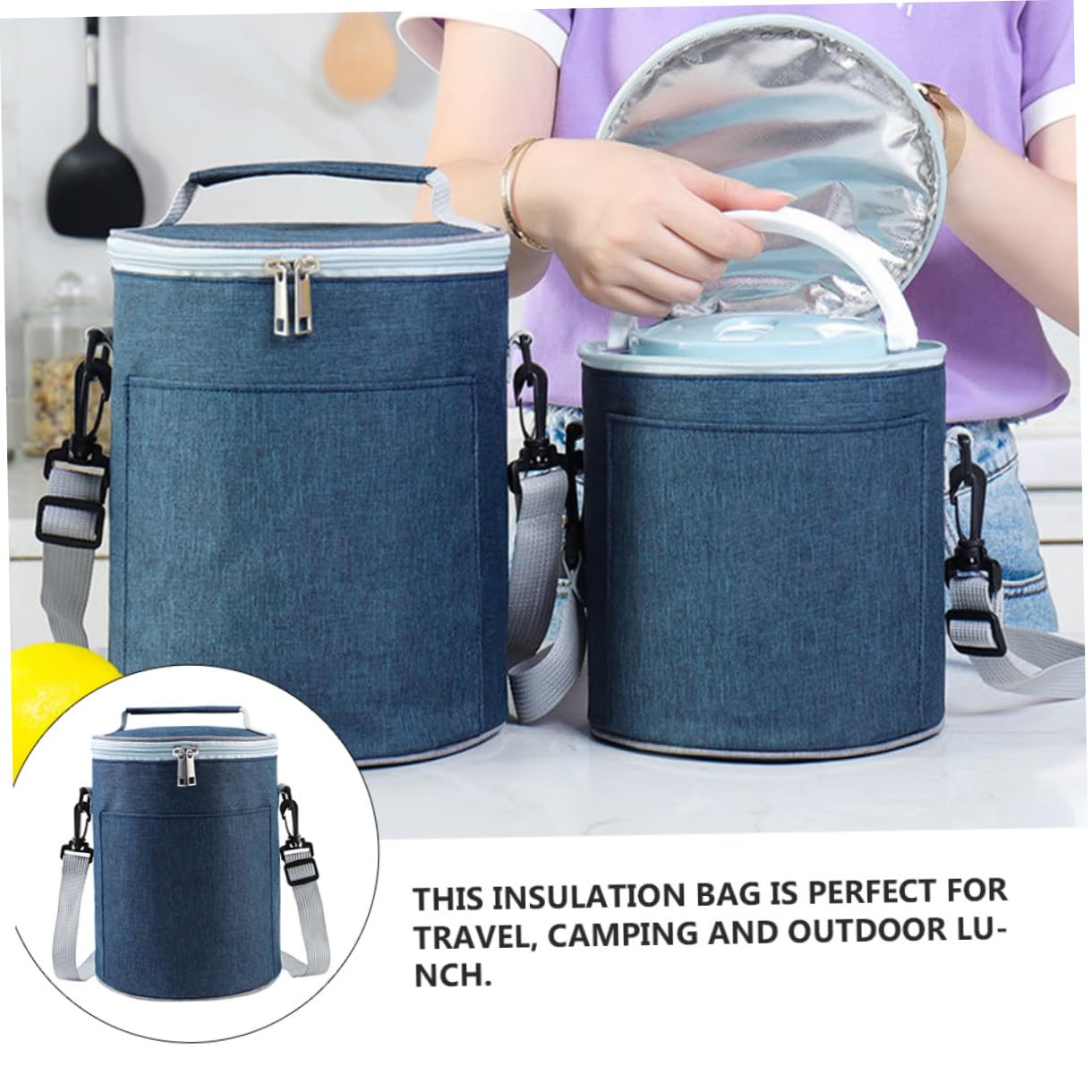 SOLUSTRE Bolsa Térmica Portátil de Tela Oxford Ligera y Portátil para Comida Aislamiento Adecuado para Viajes y Comida para Llevar