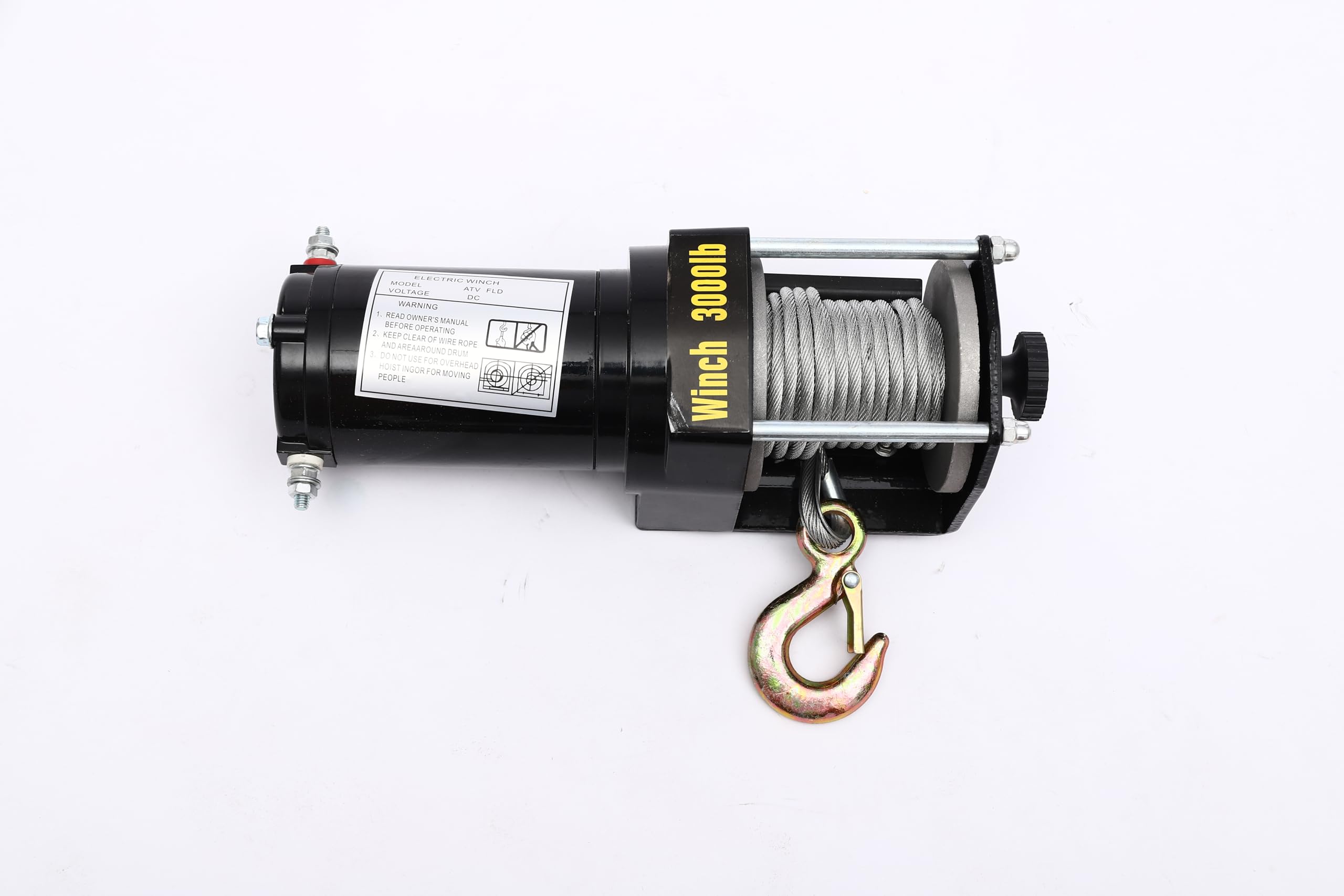 Verricello elettrico 12 V, 550 W Paranco a Leva Elettrico 1300 kg Forza di Trazione Cavo in Acciaio di 6m Forza di Sollevamento Verticale 300 kg