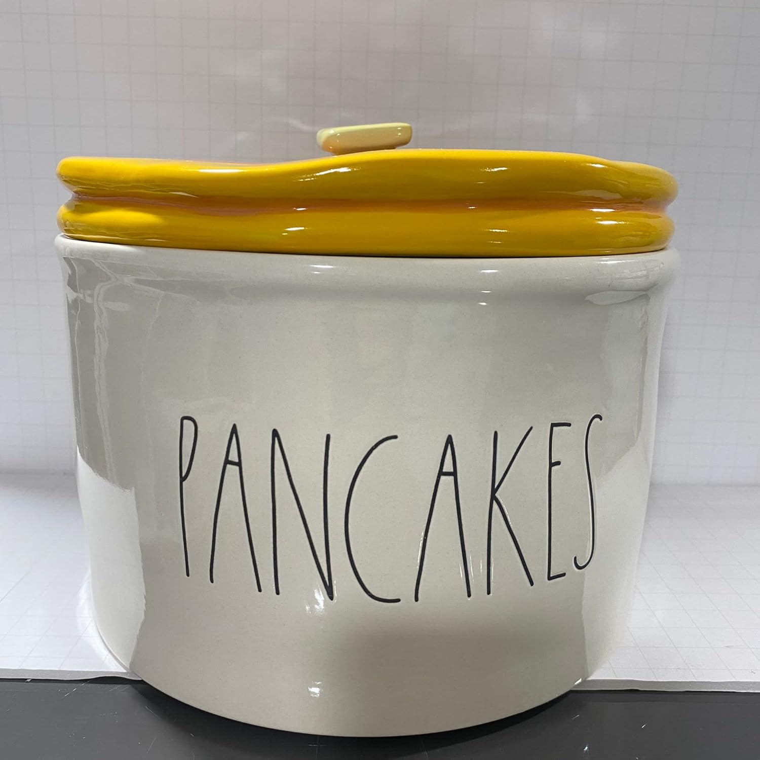 Rae Dunn PANCAKES Warmer Canister with Pancake Lid 8 in