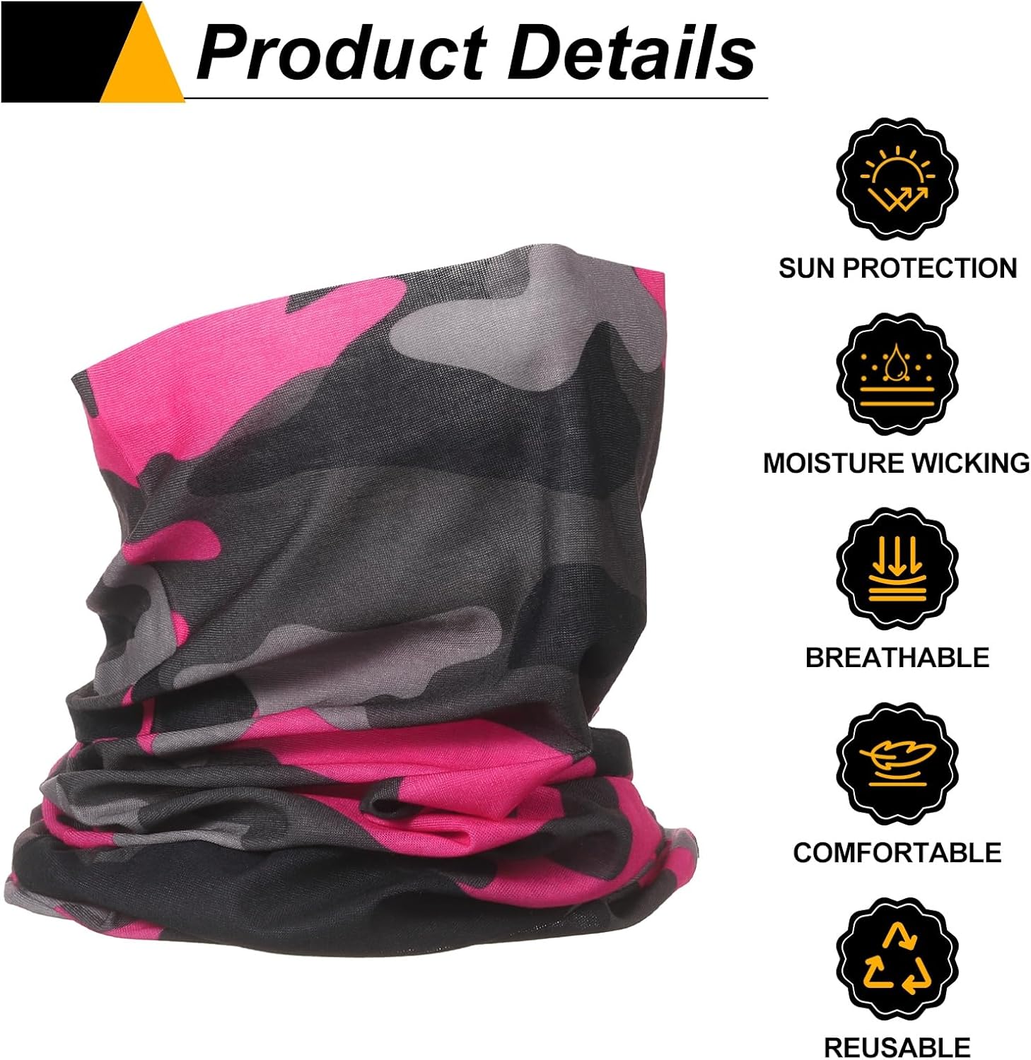 HARFINGTON 4pcs Summer Cooling Neck Gaiter Sun Protection Face Mask Fishing Neck Gaiter Sunscreen Breathable Bandana for Men Women, Camo P - Image 4