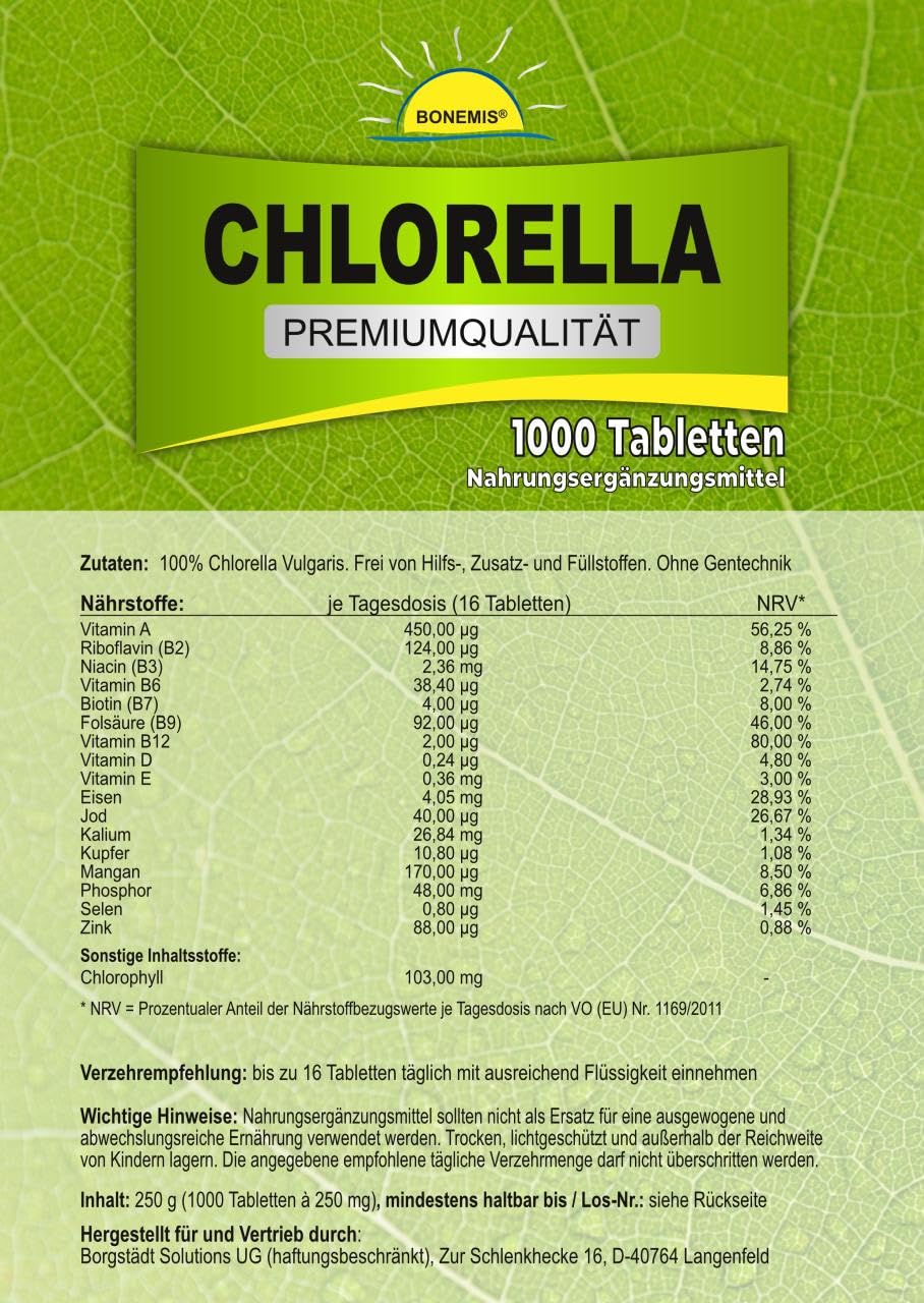 Chlorella 4000 Tabletten, 1 kg Vorrats-/Nachfüllpack, Kraftpapierbeutel