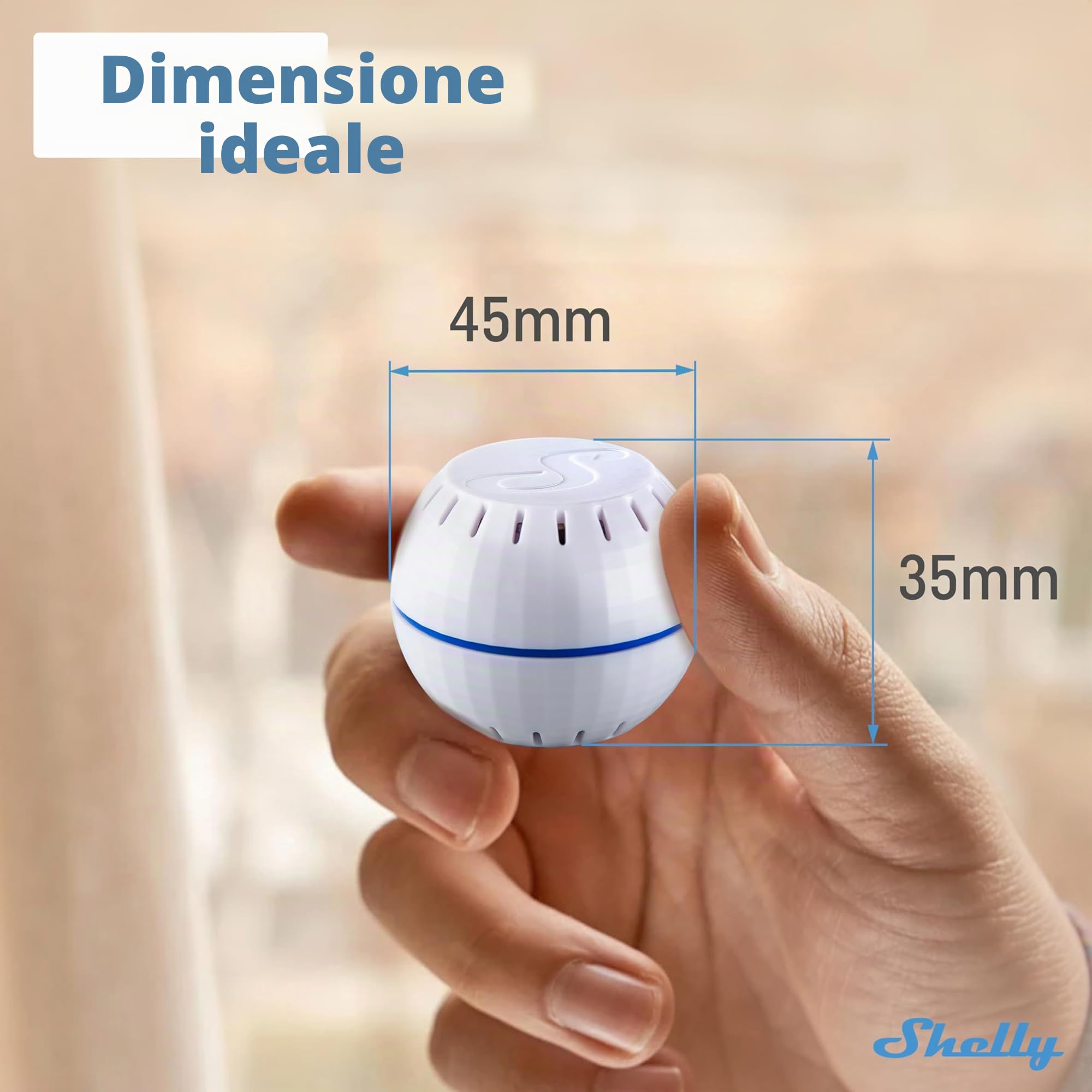 Shelly H&T Bianco, Sensore di Umidità e Temperatura WiFi Intelligente, Mini Termometro e Igrometro per Ambienti, Controllo Remoto, App iOS Android, Avvisi e Memorizzazione Dati, Nessun Hub Richiesto