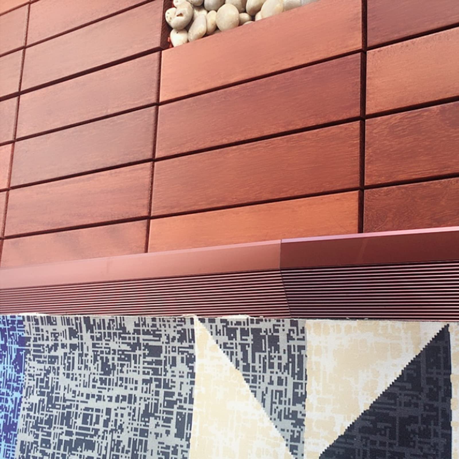 Samoprzylepna listwa przejściowa do parkietu łatwa instalacja metalowy profil aluminiowy różowe złoto 140 cm (55,1 cala) dywan do płytki pasek przejściowy trwałe akcesoria podłogowe