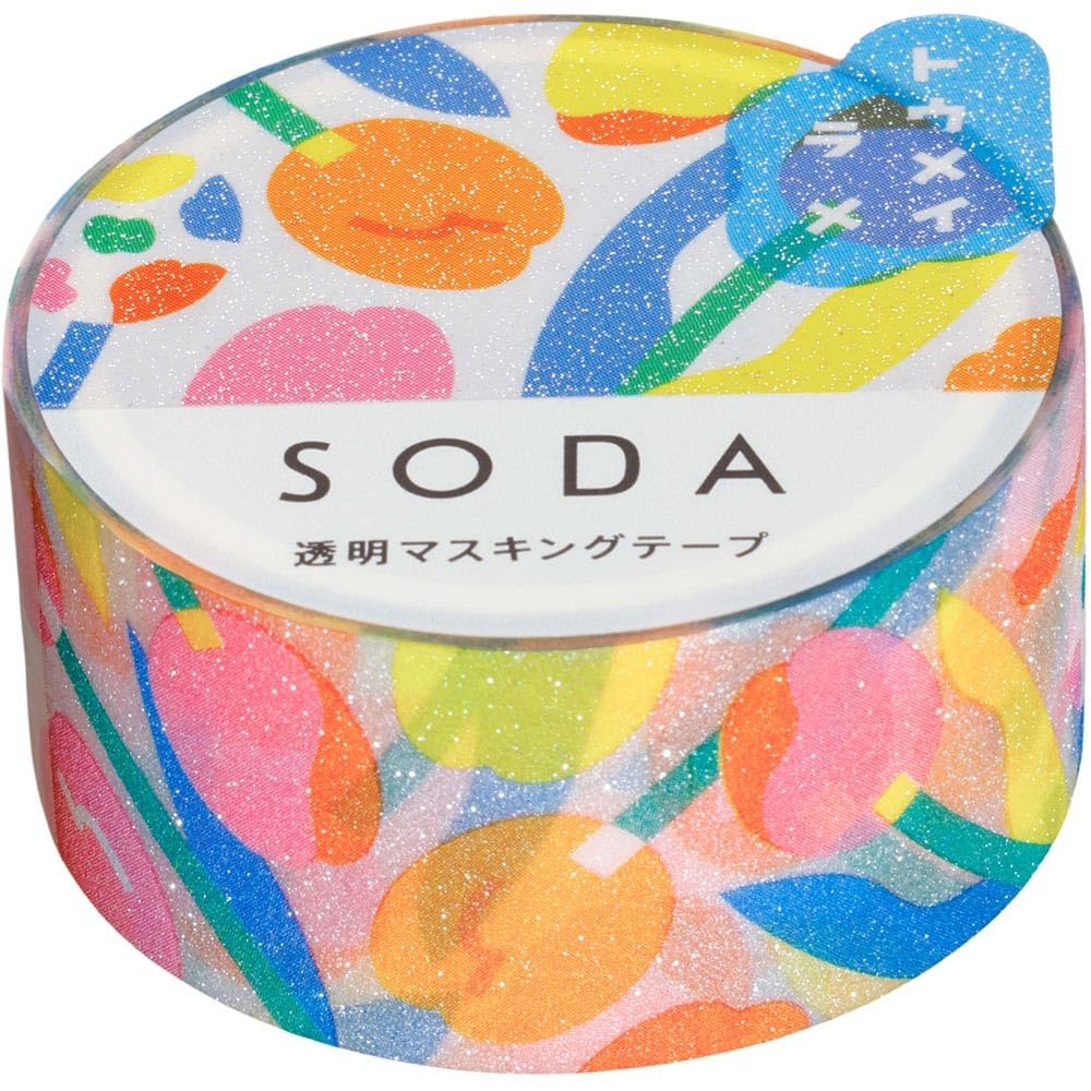 キングジム(Kingjim) King Jim CMTG20-002 Masking Tape, SODA Transparent, Glitter Type, Tulip