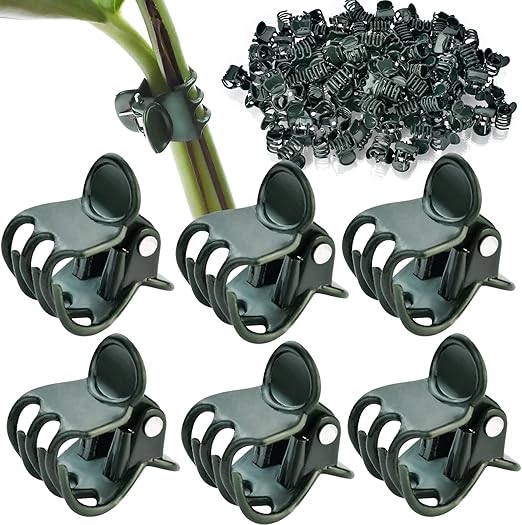 AccEncyc 100 Pcs Plant Clips Orchid Clips Plants Orchid Support Clips Flower Vine Clips for Supporting Stems Vines Stalks Climbing Plant Grow Upright
