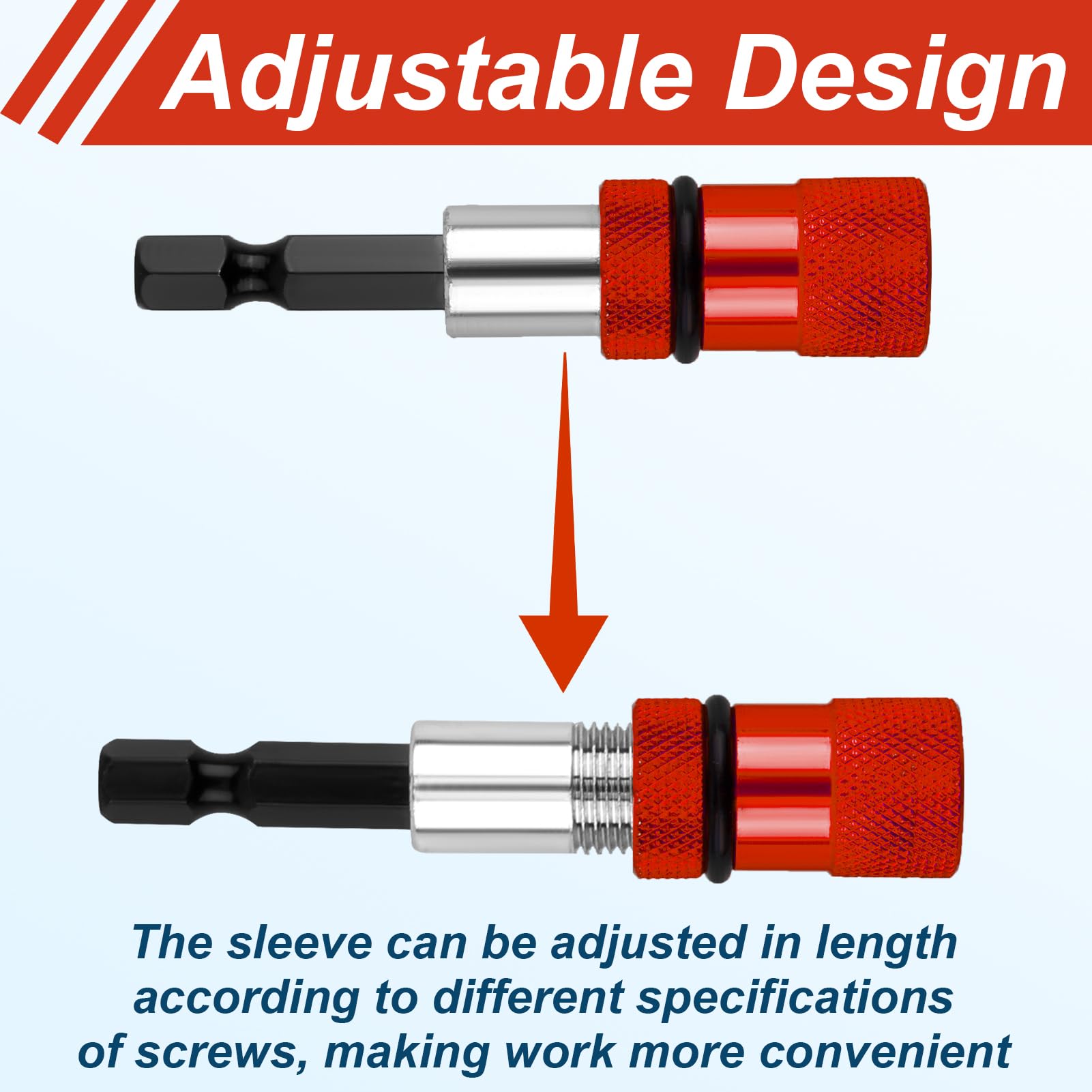 Set de 3 Puntas Atornillador Imantadas, Portapuntas Magnético para Paneles de Yeso, Punta Pladur con Diseño Ajustable, Compatible con Atornilladores Inalámbricos y Taladros Manuales (Rojo)