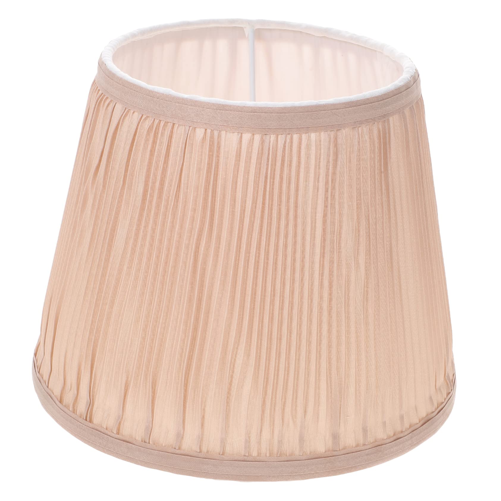 SHINEOFI Pantalla de Lámpara de Tela E27 Khaki para Salón y Restaurante | Estructura de Tejido y Metal, Diseño Sencillo y Delicado, Modelo para Pie y Mesa