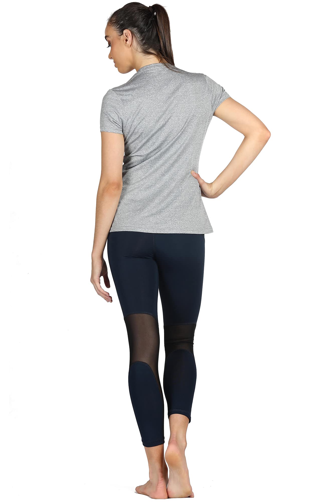 icyzone Camiseta de Fitness de Manga Corta para Mujer, Pack de 3