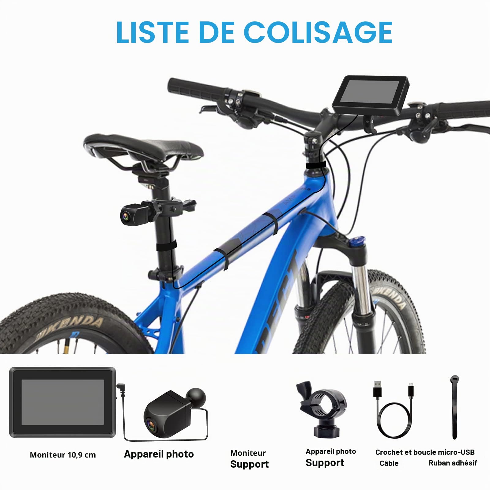 PARKVISION Miroir à vélo avec Caméra Arrière 1080p - Écran AHD 4,3", Guidon 20-30mm - Sécurité pour VAE, VTT & Vélo de Ville Rétroviseur Électronique Velo