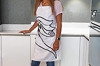 Vista 5 de Nightmare Before Christmas Zero - Elegante delantal blanco con correas negras, accesorio de cocina con el clásico musical animado de Tim Burton