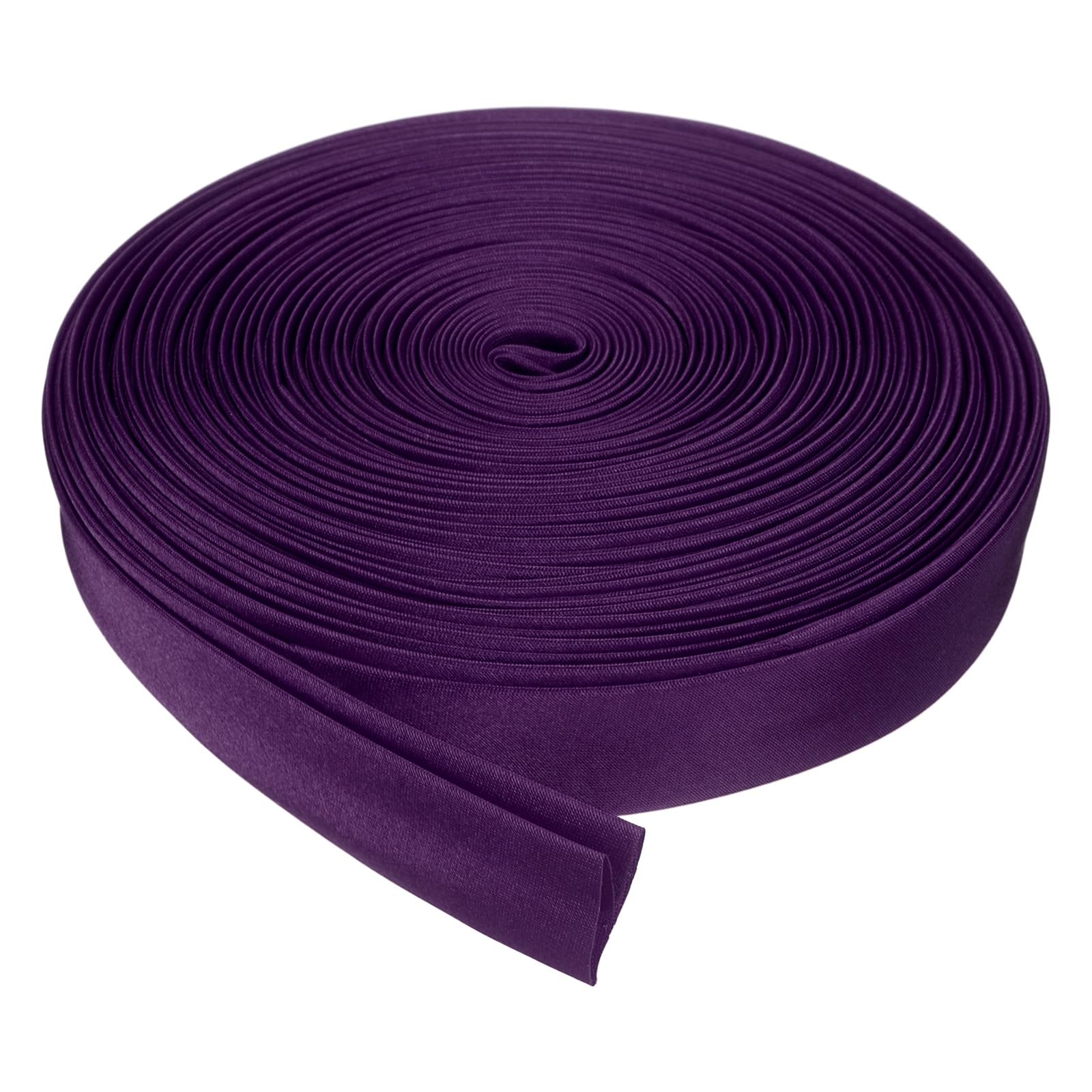 sourcing map Double Fold Bias Tape for Sewing, 3/4 Inch x 10 Yards Satin Bias Binding Tape Continuous Bulk for Quilting Blanket Binding Seaming Hemming Fabric Piping DIY Craft, Dark Purple