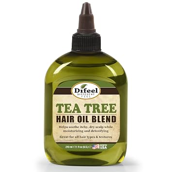 Difeel Tea Tree Hair Oil Blend 7.1 Ounces - Lightweight Hair and Scalp Treatment for Dry Scalp and Hair Care