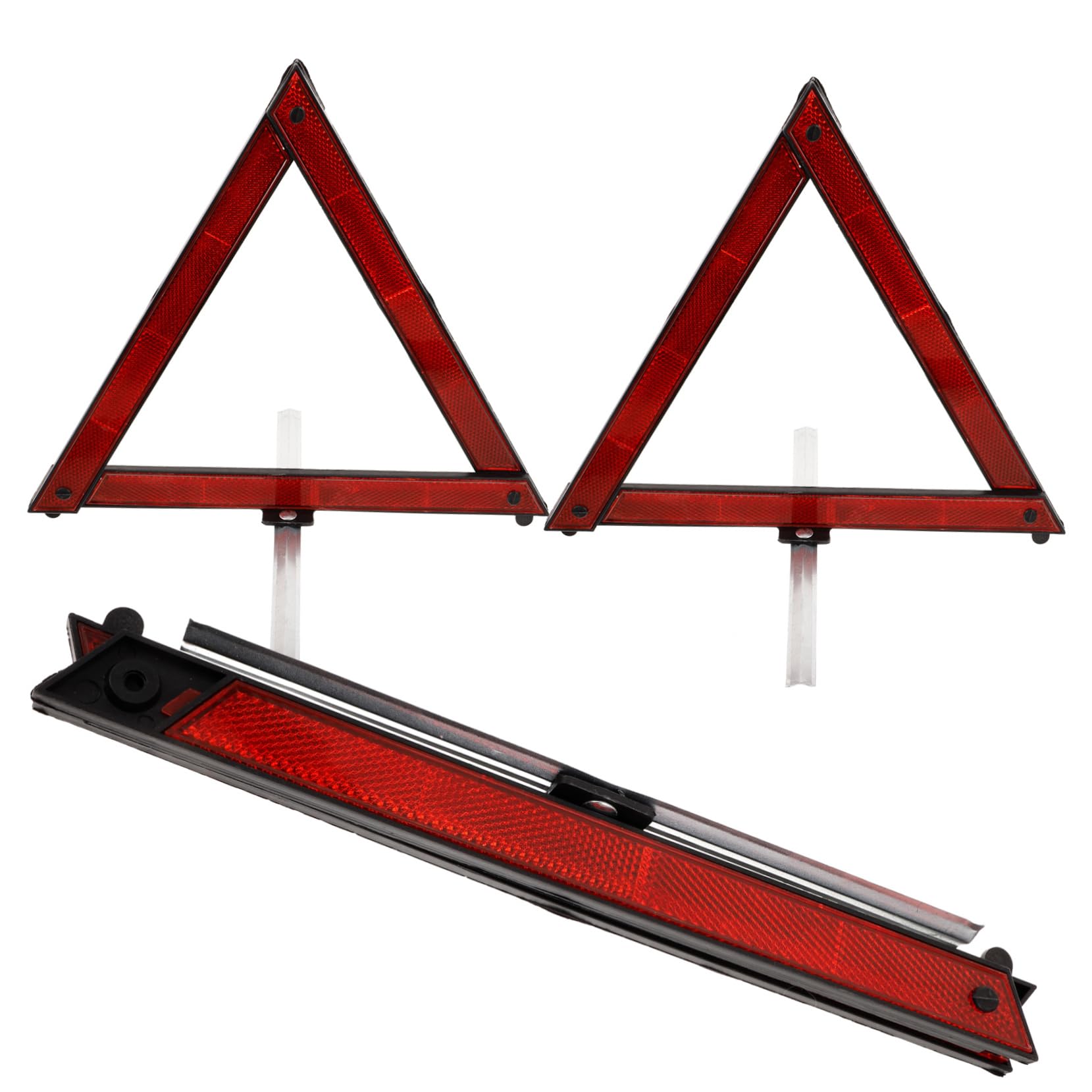 PRETYZOOM 5 Series Triángulo Peligroso Cinta Reflectiva Brillante Alto Triángulos De Emergencia Triángulos De Seguridad Vial Triángulos De Seguridad Dot Aprobado Plastico Abs 3 Piezas X 5