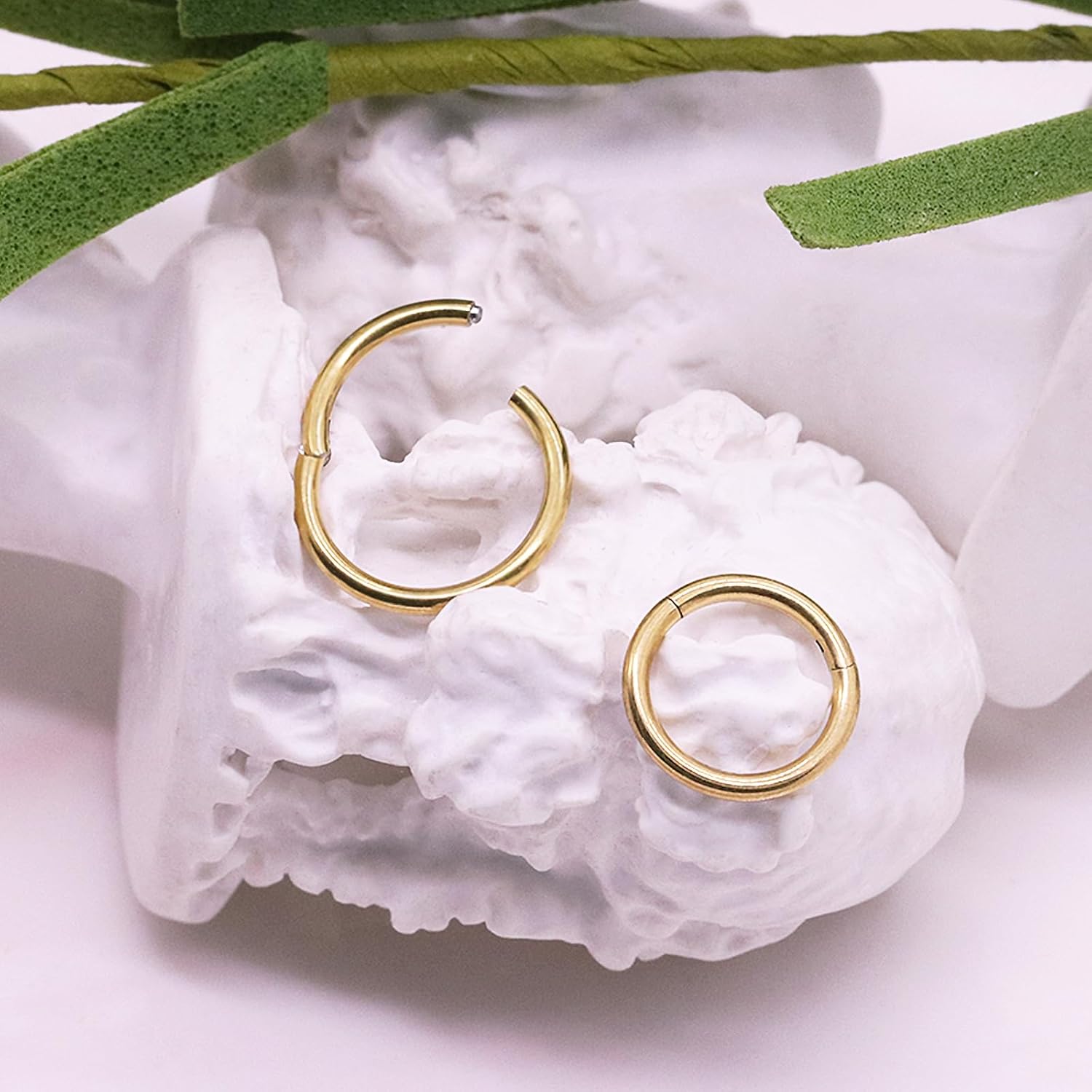 14K Gold Filled Septum Rings Hoop 16G 8mm/10mm 316L Segment Nose Rings for Women Men, Cartilage Clicker Hoop Earrings for Rook, Daith, Tragus, Hypoallergenic. - Image 4