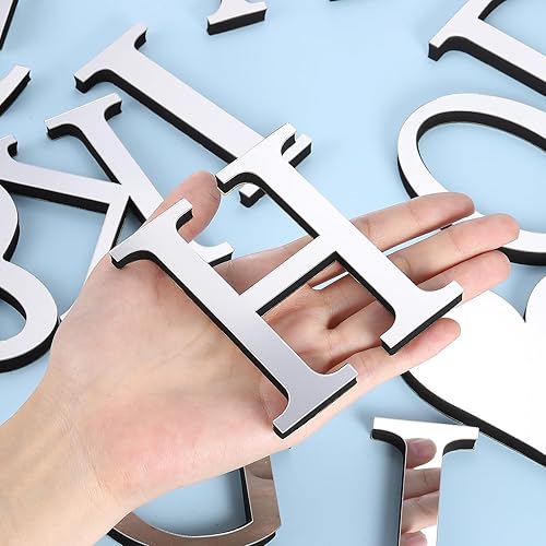 Miniatura 3 de PATIKIL Adhesivos de pared de acrílico 3D con letras H autoadhesivas para decoración del hogar, letrero artístico, para decoración del hogar, tono