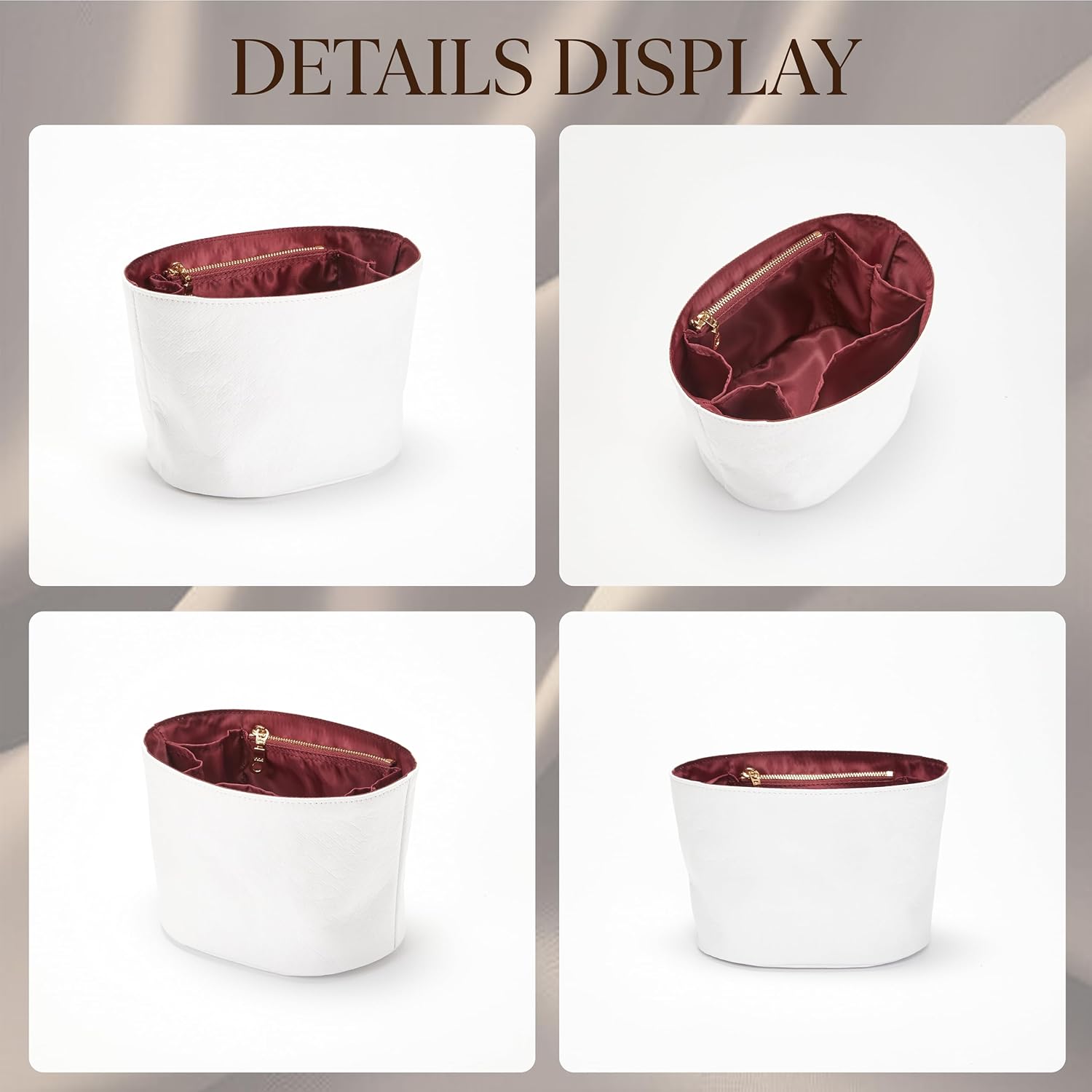 Doxo DupontPaper Handbag Organizer Insert for LV All In BB, Premium Water-Resistant All In BB Purse Insert with Zipper, Lightweight Tear-Resistant Storage Pouch Bags Shaper Divider for Luxury Handbags - Image 7