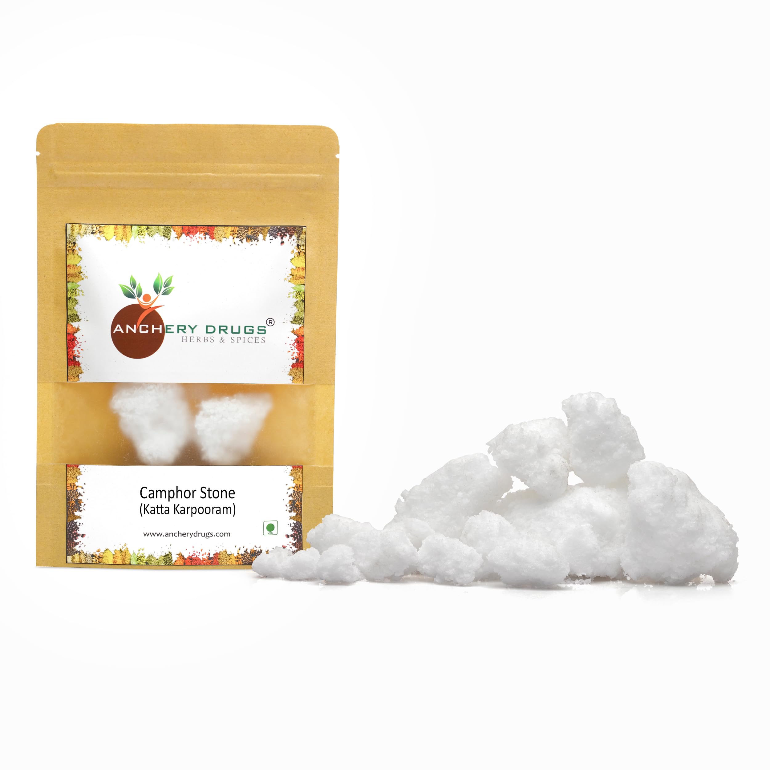 Anchery Drugs Katta Karpooram, Bhimseni Camphor Stone for Pooja, Meditation (1 kgs)
