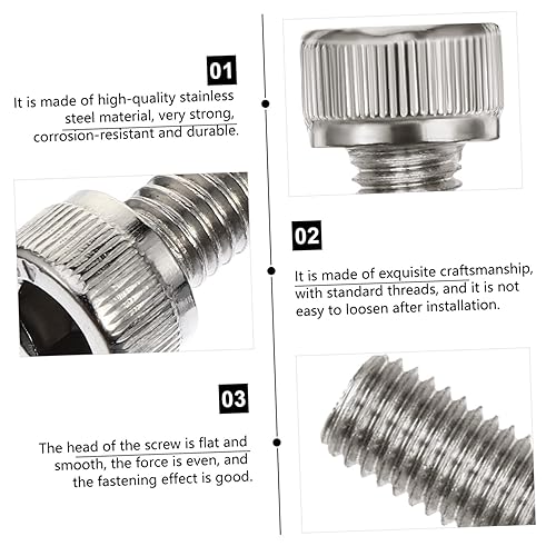 Miniatura 7 de Mobestech 50 piezas Tornillos hexagonales Pernos de acero inoxidable Pernos de fontanero Tuerca de tuerca de bloqueo hexagonal inoxidable Tornillos