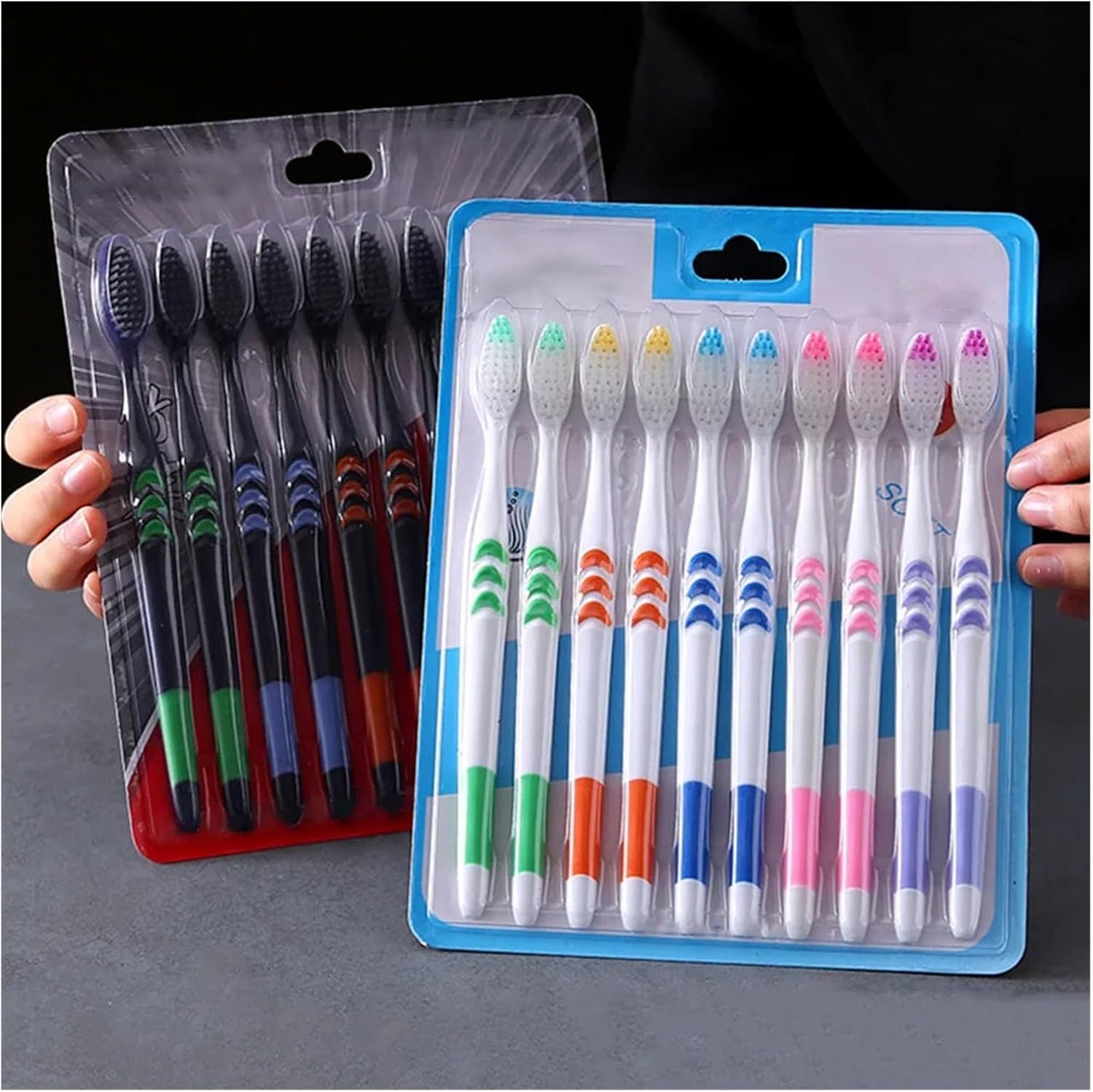 Manual Toothbrush 10pcs Soft-Bristle Toothbrush Adult Toothbrush Teeth Deep Cleaning Household Fine Toothbrush Toothbrush(Black)