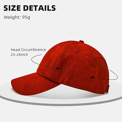 Miniatura 4 de zowya Gorra de béisbol unisex de gamuza sintética lisa para mujeres y hombres ajustable con estilo vintage
